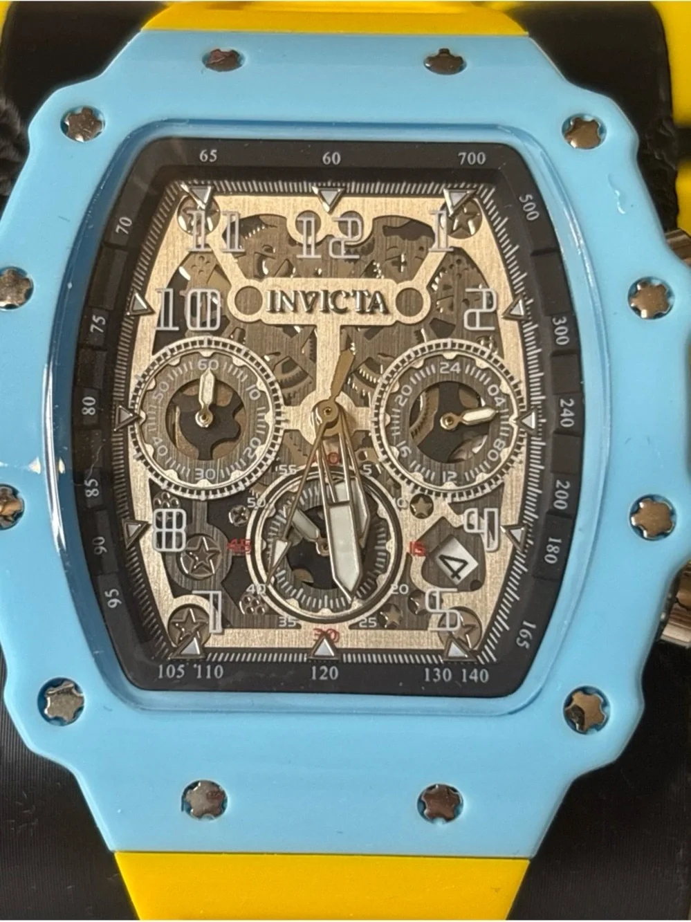 Invicta Racing Nitro yellow edition Chronograph Watch - Skeleton Dial